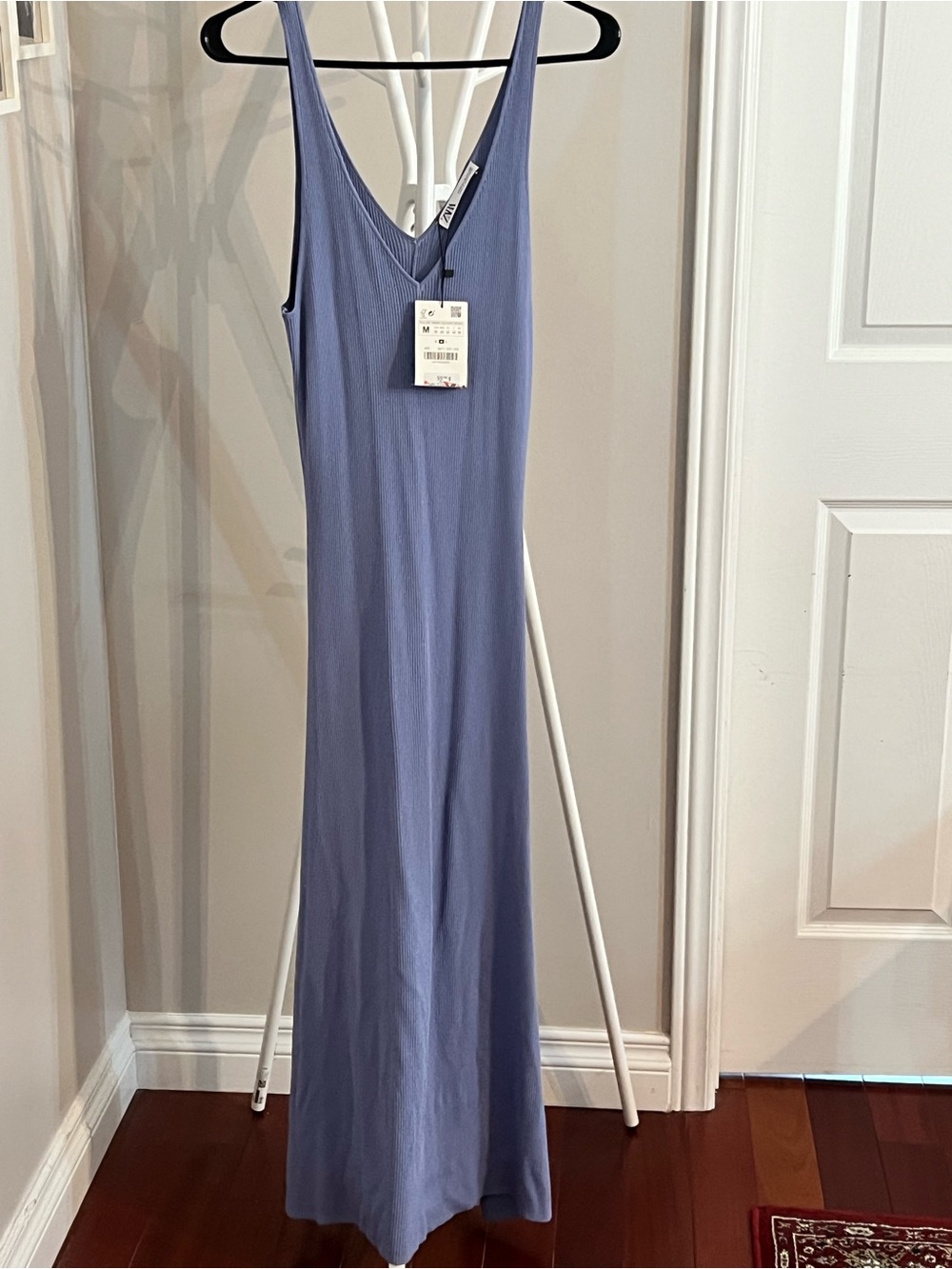 Zara Sleeveless V-Neck Maxi Dress in Periwinkle Blue